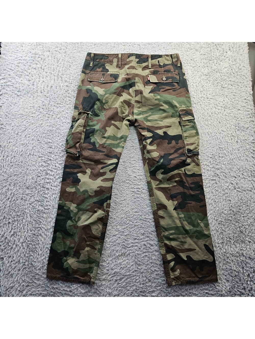 LEVI'S Camouflage Cargo Pants Men 34x32 (Fits 36x30) Cotton Stretch Army Hunting - Picture 10 of 12